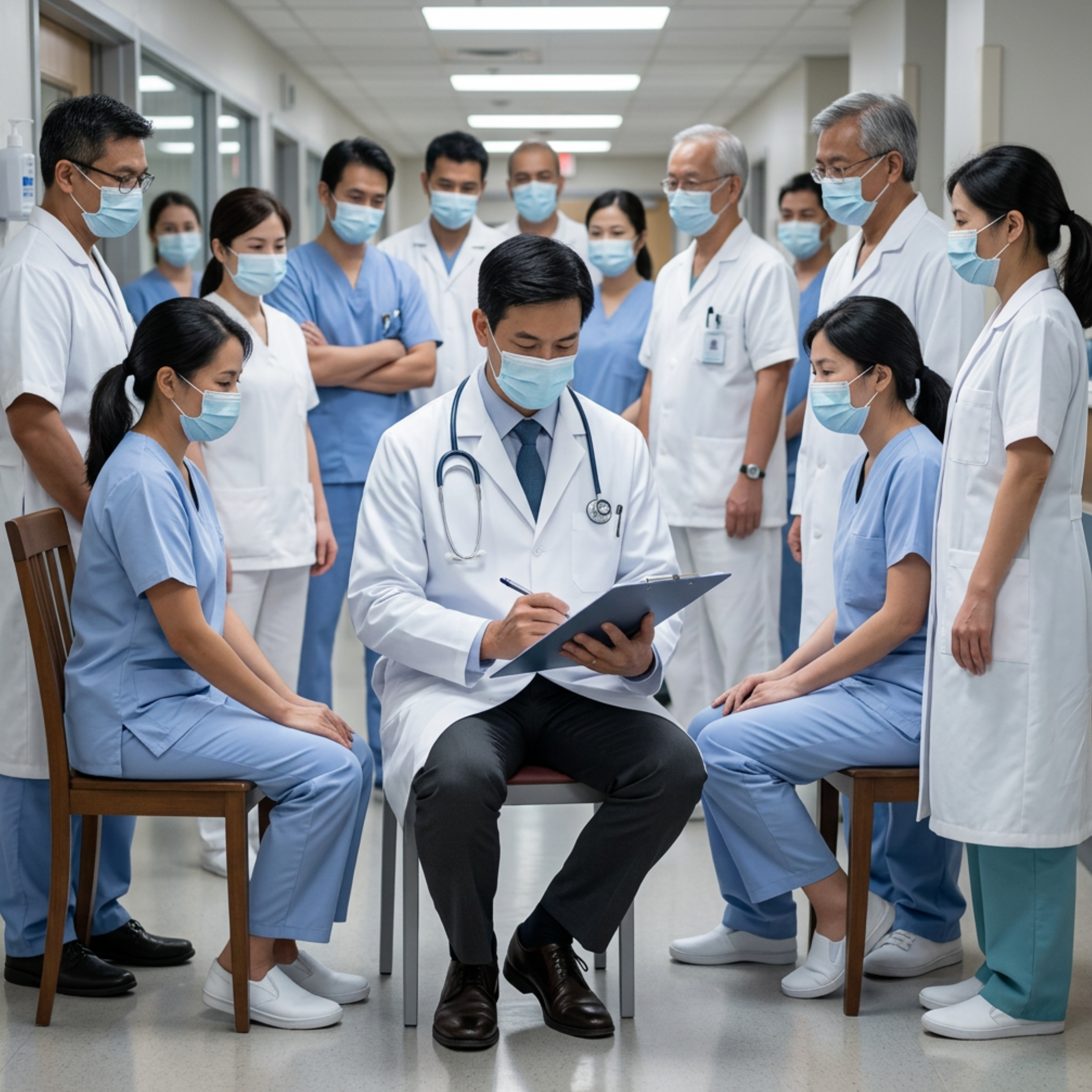 doctor with medical professionals